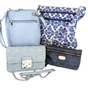 Blue Purse Bundle Michael Kors Signature Vera Bradley Hipster Bag of Parody